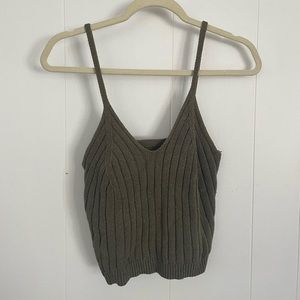 Kendall and Kylie ribbed v neck tank top